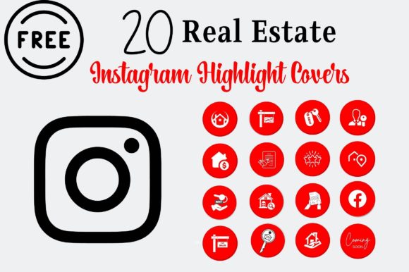 20 Red - Instagram Highlights Realtor Graphics Freebies