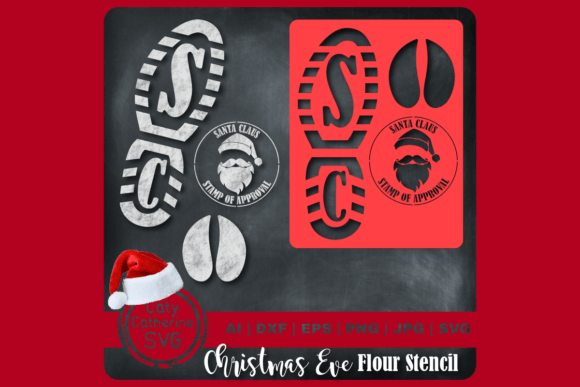 Christmas Flour Stencil Santa Boot – A Festive Graphic for Crafts and Merch