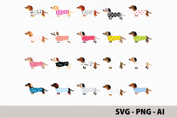 Dachshunds Clipart: A Vibrant Graphic Design Freebie for Creative Marketers