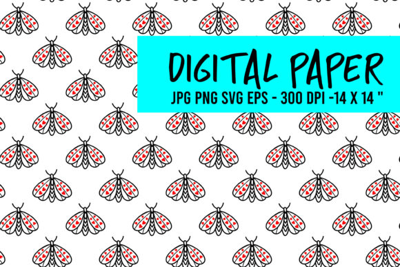 Digital Paper with Moths: A Unique Graphic Design Asset for Creative Freebies