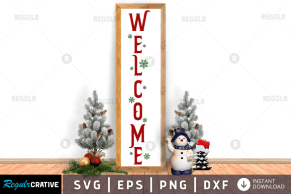 FREE Welcome,Christmas Svg Sign Design Graphics Crafts
