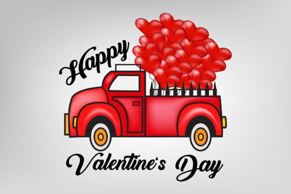 Happy Valentine s Day Balloons Graphics for Crafts