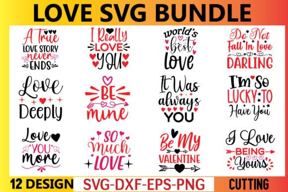 Love Svg Bundle: A Graphics Asset for Crafting and Merch