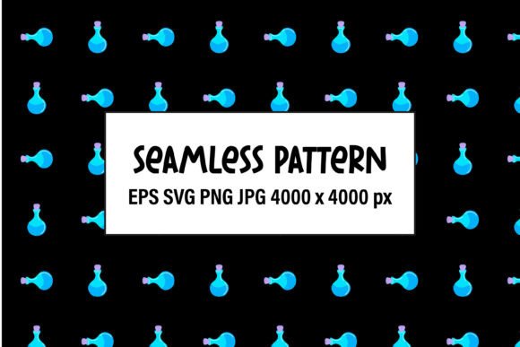 Seamless Pattern with Magic Bottles Graphics and Freebies