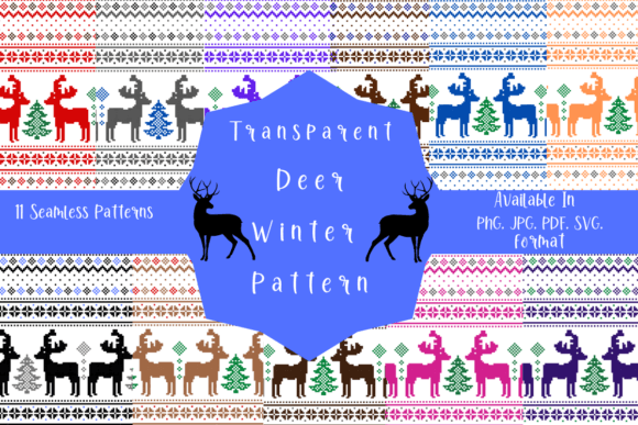 Transparent Deer Winter Pattern Graphics & Freebies Review